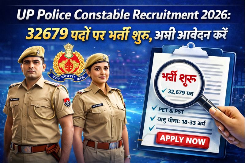 UP Police Constable Recruitment 2026: 32679 पदों पर भर्ती शुरू, अभी आवेदन करें
