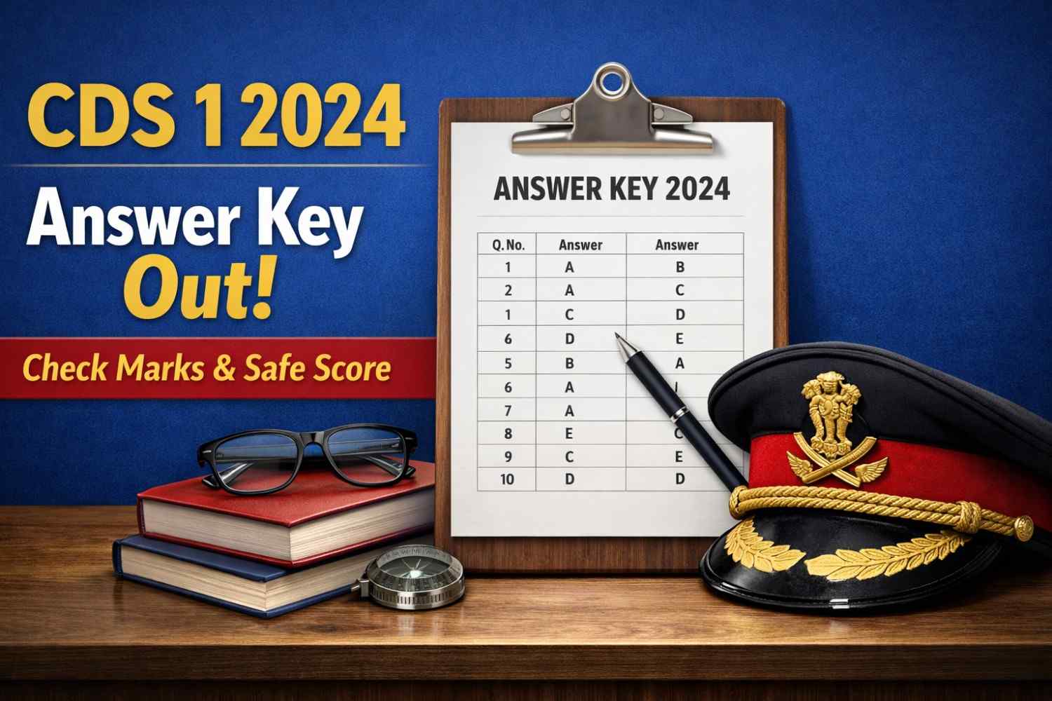 CDS 1 2024 Answer Key Out | Check Marks & Safe Score
