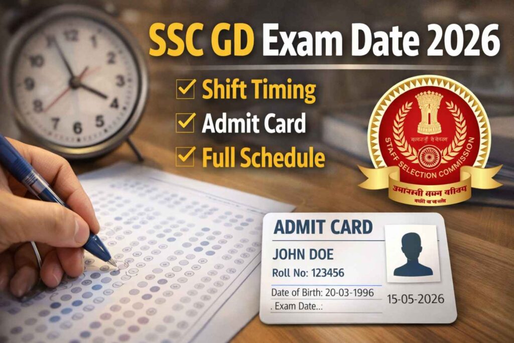 SSC GD Exam Date 2026 Shift Timing, Admit Card & Full Schedule